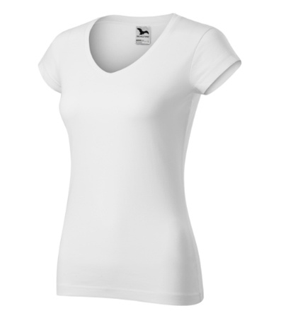 Koszulka damska gładka 180 g/m² Malfini Fit V-neck 162 slim z dekoltem w serek 100 % bawełna 