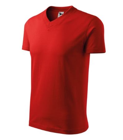 Koszulka Męska Czerwona w serek Malfini V-Neck 102 regular 100 % bawełna 