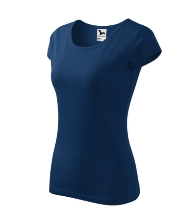 Dopasowana Koszulka Damska T-shirt bawełniana PURE 122 Niebieska
