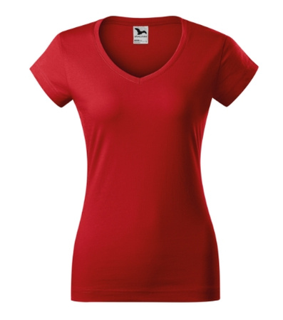 Koszulka damska gładka 180 g/m² Malfini Fit V-neck 162 slim z dekoltem w serek 100 % bawełna 