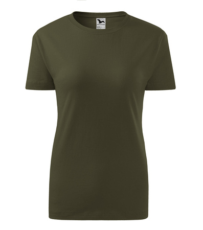 Bawełniana Koszulka Damska Dopasowany Krój CLASSIC NEW MILITARY