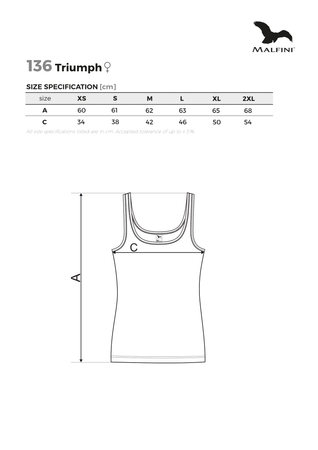 Damski top bokserka dopasowana Triumph 136 slim-fit Malfini 95% bawełny elastyczna