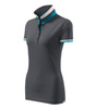 Koszulka Pique Polo damska polówka COLLAR UP 100% bawełna szara