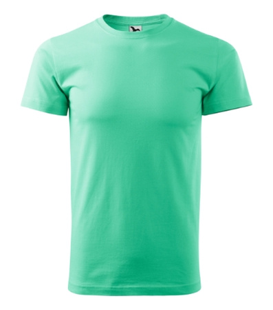 Wzmocniona Koszulka męska T-shirt bawełna bez szwów bocznych BASIC miętowa