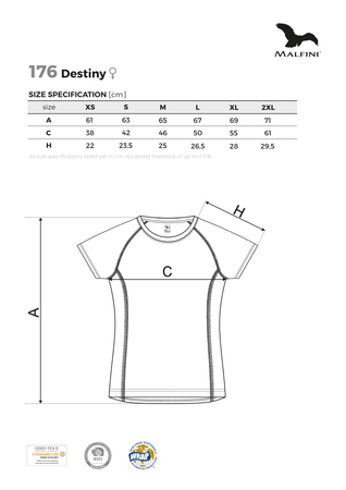 SPORTOWA KOSZULKA DAMSKA DESTINY TRENINGOWA SZYBKOSCHNĄCA T-SHIRT