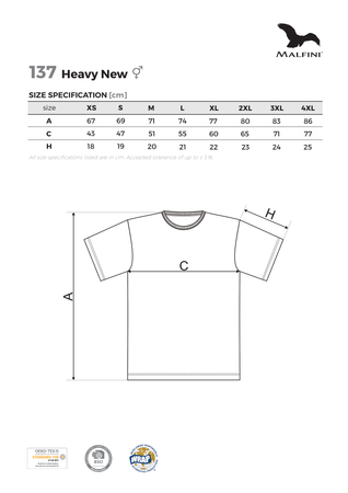 Koszulka męska Heavy New 137 Malfini WYSOKA GRAMATURA 200 g/m²