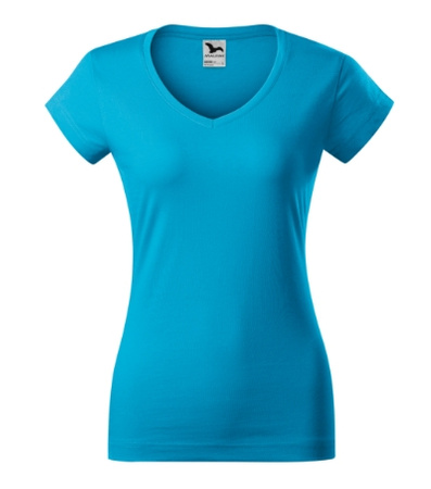 Koszulka damska gładka 180 g/m² Malfini Fit V-neck 162 slim z dekoltem w serek 100 % bawełna 