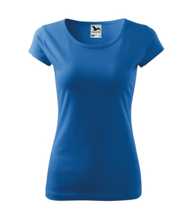 Dopasowana Koszulka Damska T-shirt bawełniana PURE 122 Lazurowa