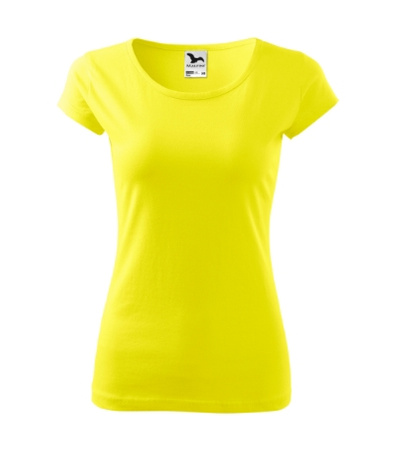 Dopasowana Koszulka Damska T-shirt bawełniana PURE 122 Cytrynowa