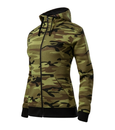 Bluza CAMO ZIPPER dla kobiet, z miękkiej mieszanki bawełny i poliestru