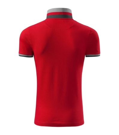 Koszulka Pique Polo męska polówka COLLAR UP 100% bawełna czerwona