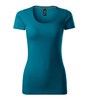 Elastyczna Koszulka Damska Slim-Fit Bawełna Petrol Blue ACTION