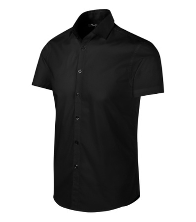 ELEGANCKA Koszula Męska o dopasowanym kroju FLASH Slim-Fit czarna