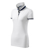 Koszulka Pique Polo damska polówka COLLAR UP 100% bawełna biała