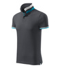 Koszulka Pique Polo męska polówka COLLAR UP 100% bawełna szara
