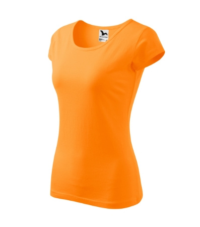 Dopasowana Koszulka Damska T-shirt bawełniana PURE 122 Mandarynkowa