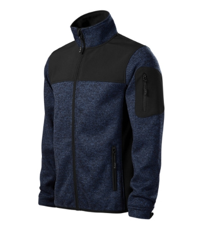 PRZEJŚCIOWA KURTKA MĘSKA CASUAL 2 WARSTWY KNITTED SOFTSHELL ODDYCHAJĄCA