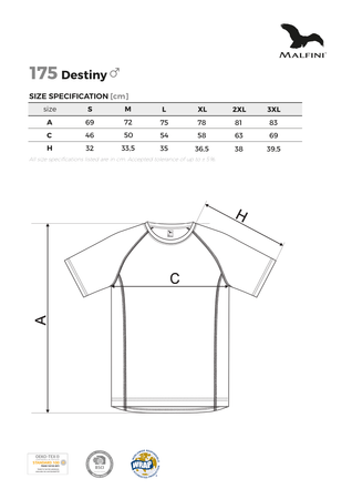 Koszulka Męska Sportowa Extra Dry Destiny Malfini 160 g/m² Lekka 
