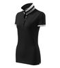 Koszulka Pique Polo damska polówka COLLAR UP 100% bawełna czarna