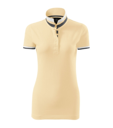 Koszulka Pique Polo damska polówka COLLAR UP 100% bawełna żółta