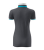 Koszulka Pique Polo damska polówka COLLAR UP 100% bawełna szara