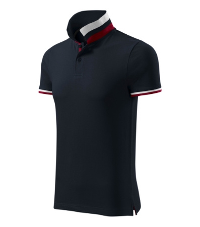Koszulka Pique Polo męska polówka COLLAR UP 100% bawełna niebieska
