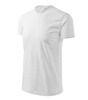 Wzmocniona Biała Koszulka HEAVY V-NECK Bez Szwów Bocznych Bawełna