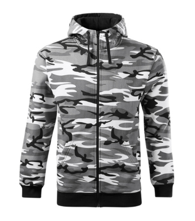 Bluza Męska z kapturem Camo Zipper Malfini grubsza 300g/m² 65% bawełna, militarny styl 