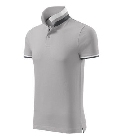 Koszulka Pique Polo męska polówka COLLAR UP 100% bawełna silver gray
