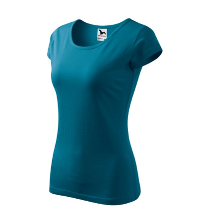 Dopasowana Koszulka Damska T-shirt bawełniana PURE 122 Petrol Blue
