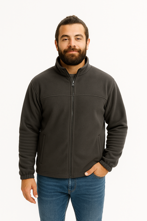 Polar męski JHK FLRA-300 – rozpinany 300 g/m², wysoka stójka, kieszenie