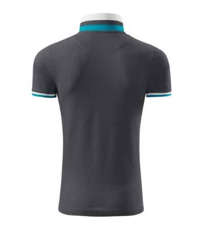 Koszulka Pique Polo męska polówka COLLAR UP 100% bawełna szara