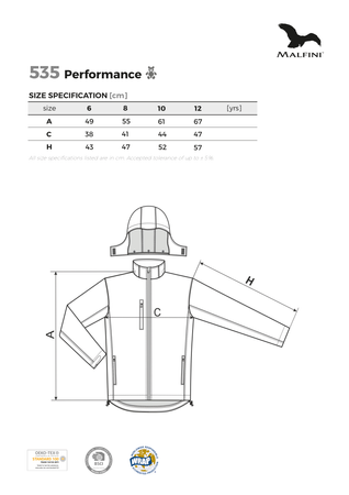 Kurtka dziecięca przejściowa Softshell Performance 3 Warstwy
