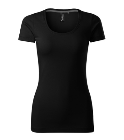 Elastyczna Koszulka Damska Slim-Fit Bawełna Czarna ACTION