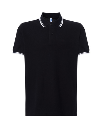 Koszulka Męska Polo PORA 210 Bawełniana WYSOKA JAKOŚĆ czarny