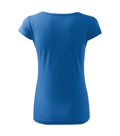 Dopasowana Koszulka Damska T-shirt bawełniana PURE 122 Lazurowa