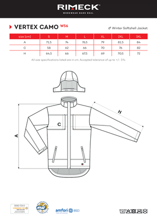 Kurtka Zimowa Softshellowa Męska Vertex CamoW56 - Ochrona i Styl w Warunkach Zimowych