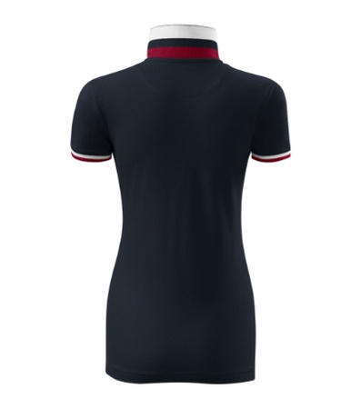 Koszulka Pique Polo damska polówka COLLAR UP 100% bawełna niebieska