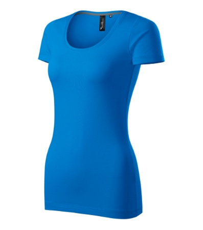 Elastyczna Koszulka Damska Slim-Fit Bawełna Niebieska ACTION