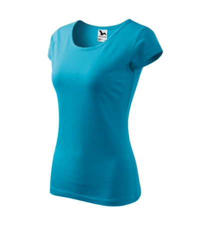 Dopasowana Koszulka Damska T-shirt bawełniana PURE 122 Turkusowa