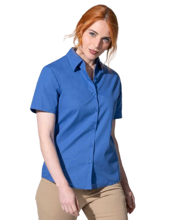 Damska koszula robocza Oxford od JHK: Lekko dopasowana, Krótkie rękawy