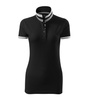 Koszulka Pique Polo damska polówka COLLAR UP 100% bawełna czarna