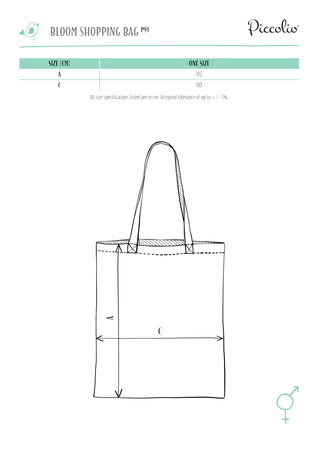 BloomP91 - Duża torba na zakupy unisex, wytrzymała włóknina i krzyżowe szwy