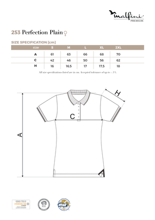 WYTRZYMAŁA Koszulka Polo Damska PIQUE Slim-fit PERFECTION PLAIN