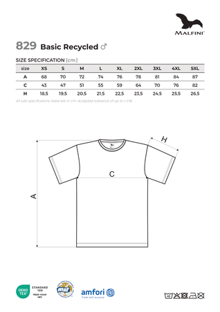 Męska koszulka BASIC RECYCLED, przyjazna dla środowiska