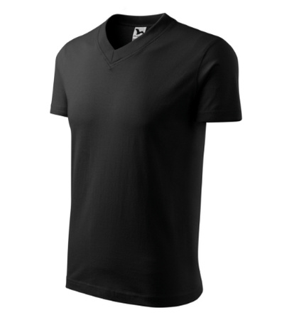 Koszulka Męska Czarna w serek Malfini V-Neck 102 regular 100 % bawełna 