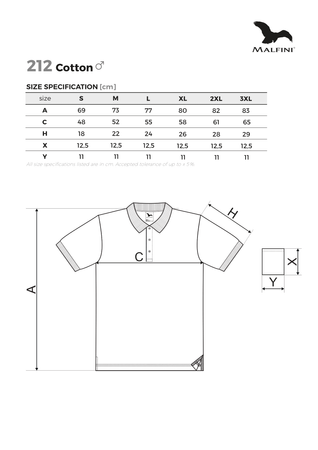 Koszulka polo męska Malfini Cotton 212 polówka 100 % bawełna 170 g/m² stylowa klasyczna 