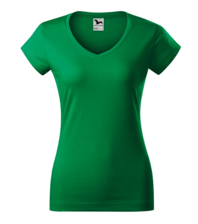 Koszulka damska gładka 180 g/m² Malfini Fit V-neck 162 slim z dekoltem w serek 100 % bawełna 