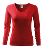 Bluzka damska Elegance Malfini – Długi Rękaw, Dekolt V w serek, BAWEŁNA + ELASTAN, slim‑fit 