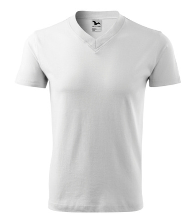 Koszulka Męska Biała w serek Malfini V-Neck 102 regular 100 % bawełna 
